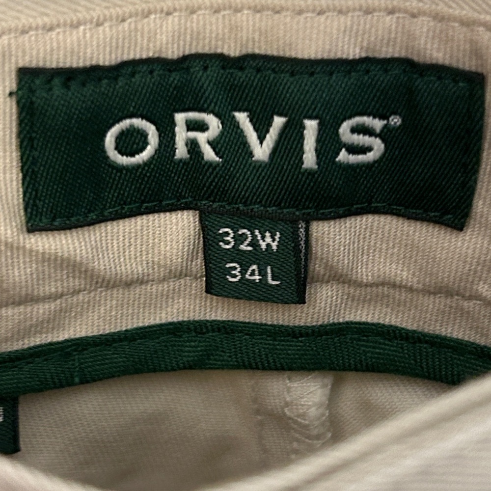 Orvis Men's Tan Khaki Pants 32 x 34 L Long EUC - Picture 3 of 7